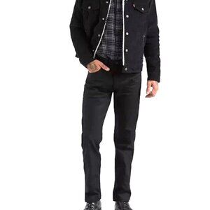 Levis 501 Mens Black Denim Straight Leg Button Fly Jeans 40x32